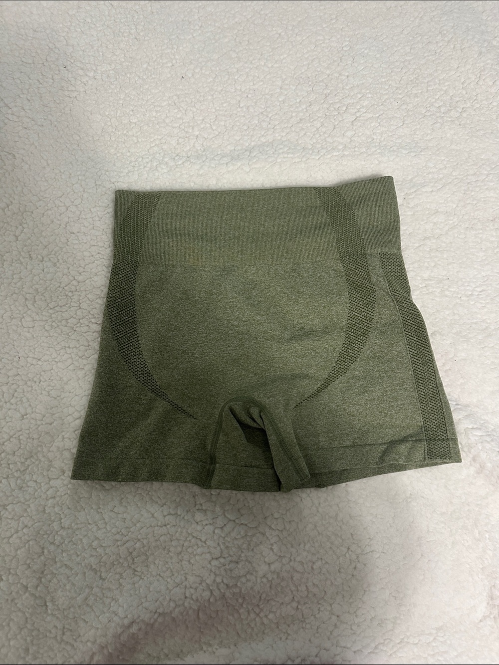 Olive Green High-Waist Workout Shorts